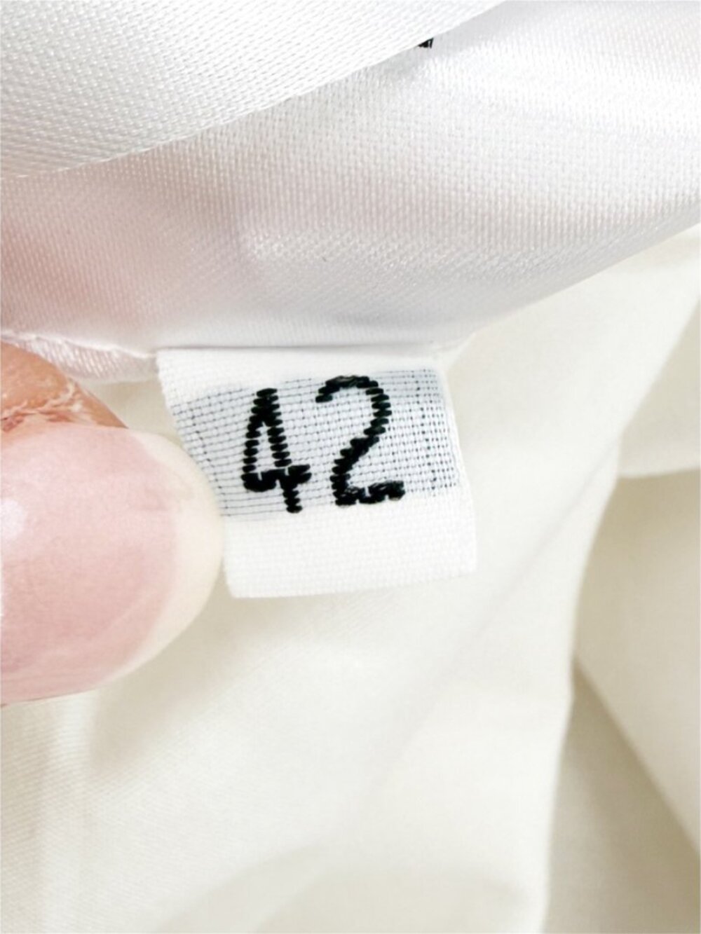 LIVIANA CONTI Poplin White Tan Detail Midi Dress sz 42 - Picture 9 of 12